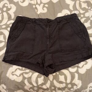 aerie Black Cotton Cargo Shorts